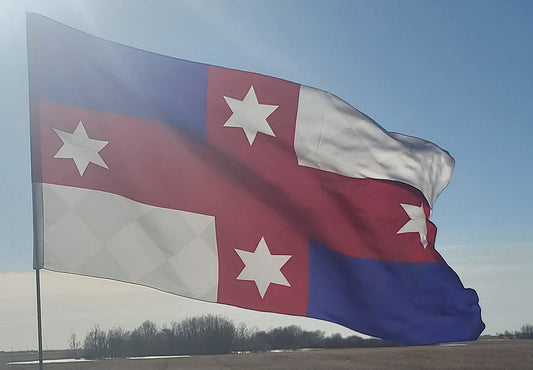 Lochac Populace Flag 52" x 30" 100% Habotai Silk