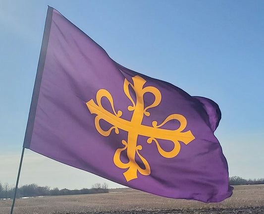 Calontir Populace Flag 52" x  30" 100% Habotai Silk