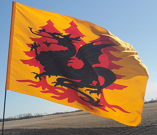 Drachenwald Populace Flag 52" x  30" 100% Habotai Silk
