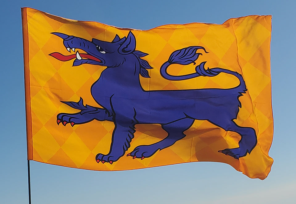 East Kingdom Populace Flag 52" x  30" 100% Habotai Silk